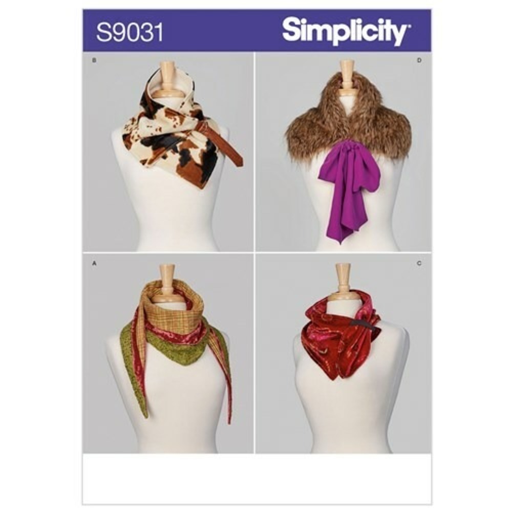 Simplicity SCARVES 4 Styles #R10358, One Size (S9031)